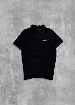 Поло barbour international оригінал чорне класична теніска барбур бавовна піке