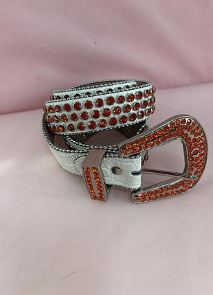 Стильний ремінь зі стразами y2k / western rhinestone belt (dna premium wear)