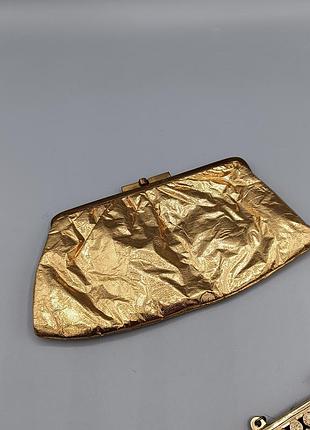Вінтажна сумка-клатч із золотистої фольги 1960-х років