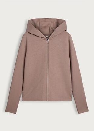 Зипка  through hooded jacket in brown