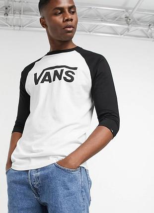 Футболка vans raglan білого/чорного кольору .