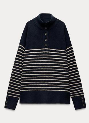 Стильний светр, кофта, в'язаний светр під горло, гольф zara. іспанія.