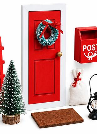 Набір для різдвяного ельфа liv&bo secret santa door set 10 предметів — двері гнома, різдвяний декор