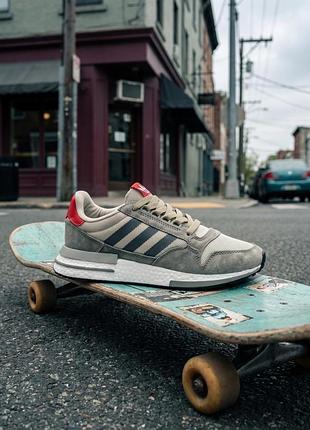 Оригінальні чоловічі кросівки adidas zx 500 rm grey four