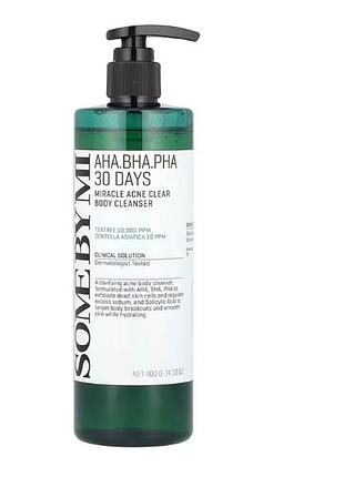 Купити some by mi aha-bha-pha 30 days miracle acne clear body cleanser — гель для проблемної шкіри тіла. допомагає очищувати пори, контролювати жирніс