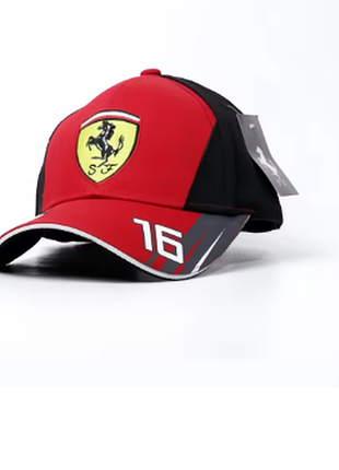 Бейсболка scuderia ferrari 2023 hamilton, leclerc, кепка ferrari racing 2023 с номером 16