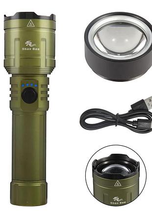 Shan bao sb-802 3000 lm — потужний акумуляторний led ліхтар zoom, usb