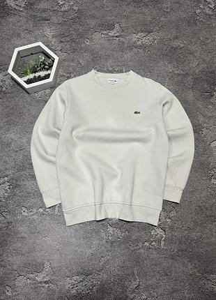 Світшот lacoste оригінал білий чоловічий джемпер лакост кофта база