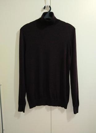 Гольф reiss шерсть 100% бордовая водолазка zara uniqlo massimo dutti