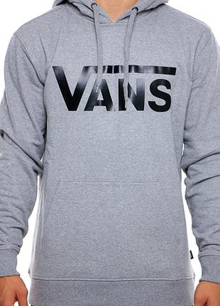 Сіре чоловіче худі з чорним логотипом vans classic hoodie