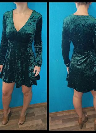 Смарагдова велюрова сукня mark's & spencer