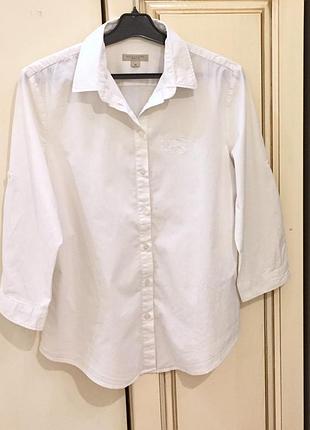 Сорочка брендова burberry brit big embroidery logo white cotton shirt оригінал