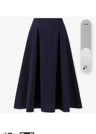 Юбка-миди темно-синяя uniqlo s,m