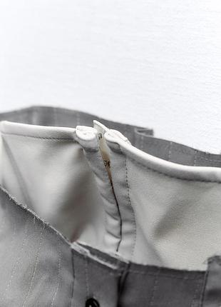 Zara корсетний топ із поясом, сірий у смужку