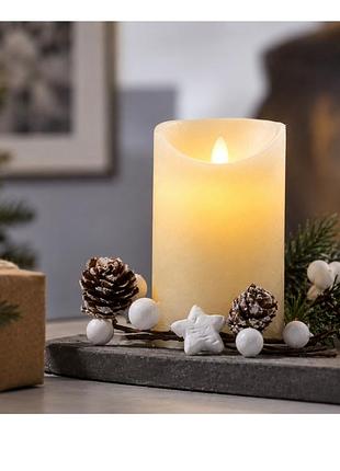 Лled свеча livarno home из настоящего воска, 7,5×12,5 см, теплый белый свет
