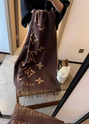 Теплый палантин платок шарф louis vuitton луи витон