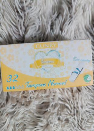 Гигиенические тампоны gunry tampons normal (32 шт.)  эко-качество  скандинавии