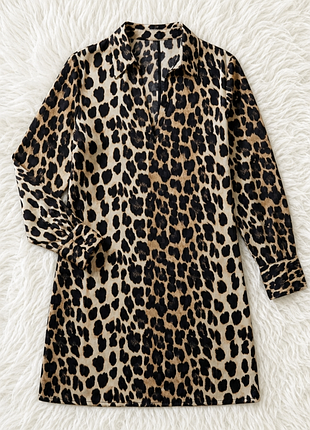 Сукня коротка леопардова 🐆 вільний крій zara 👗 сукня-сорочка zara m s 🐆 анімалістичний принт🤎 фірмова жіноча сукня 🤎 гарна жіноча сукня
