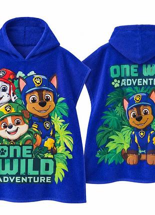 Детское полотенце-пончо paw patrol 60×120 см с капюшоном, 100% хлопок, 320 г/м2, для детей 2-8 лет