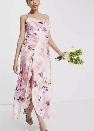 Нова атласна  сукня комбінація максі liquorish (asos),  р. m
