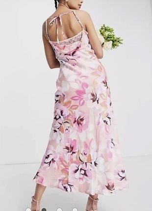 Новое атласное платье макси liquorish (asos), р. m
