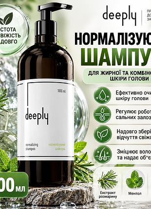 Шампунь для жирной кожи головы deeply normalizing shampoo с зеленым чаем, грейпфрутом и протеином пшеницы 1000 мл