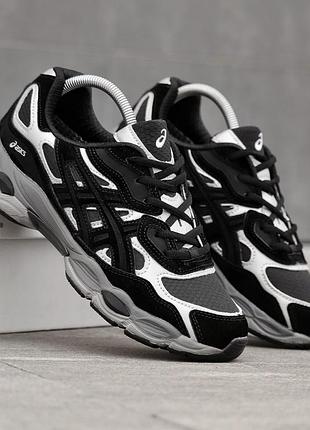 Мужские кроссовки asics gel nyc gore-tex черно белые надежные из нейлона термо зимние фирменные универсальные для мужчин прочные
