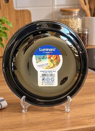Блюдо 17см luminarc friend time black 6365p франція 🇫🇷 люмінарк чорна десертна / супова тарілка з бортиками стильна якісна страва 170 мм нова акція 🔥