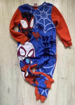 Флісовий кігурумі, піжама, людина павук, человек паук, спайдермэн, marvel, 5-6 років, фліс, тепла піжама