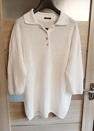 Вязаная кофта рубашка джемпер рукав 3/4 тельняшка massimo dutti