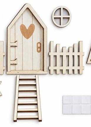 Набор дверей рождественского эльфа liv&bo wichteltür-set 11 предметов – secret santa door set, деревянный новогодний декор