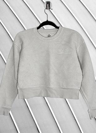 Женский свитшот under armour m 38 10 44, молочный укороченный, хлопковый, плотный, с вышитым логотипом, спортивный, базовый, демисезонный