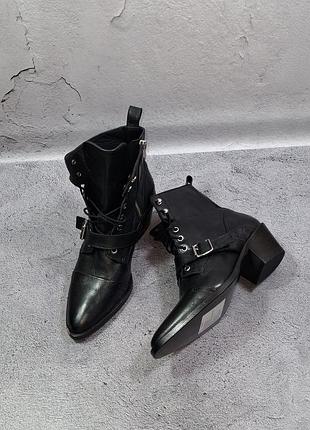 Казаки allsaints katy шкіряні чоботи ботильони жіночі черевики