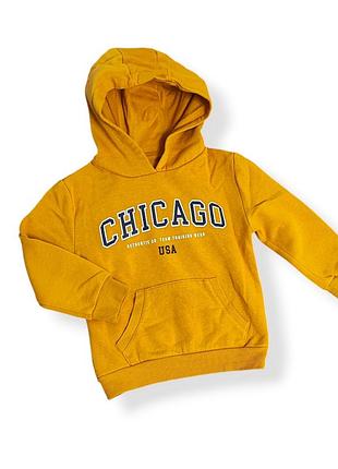 Худі для хлопчика primark жовте з написом chicago 3-4 роки (104 см)