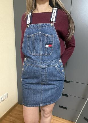 Джинсовий сарафан-комбінезон від tommy jeans (молодіжна лінійка бренду tommy hilfiger