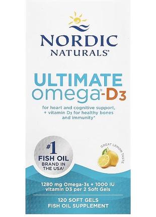Ultimate omega®-d3, зі смаком лимона, 120 капсул