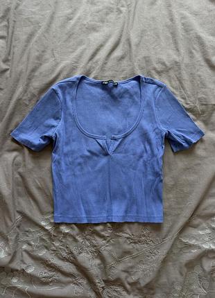 Футболка zara в рубчик