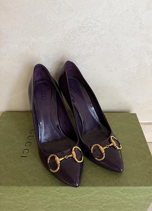 Жіночі класичні туфлі, фіолетові, gucci, розмір 37.5