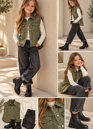 Жилет ovs kids 128 см (7–8 років), хакі, новий з біркою