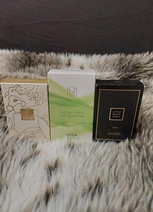 Женские парфюмные и туалетные воды avon far away, little black dress, scent mix fizzy green tea, sxent essence sparkly citrus