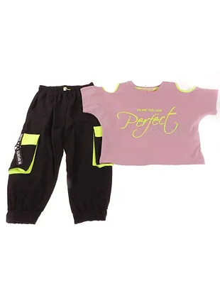 Костюм для дівчинки  (футболка + бриджі )