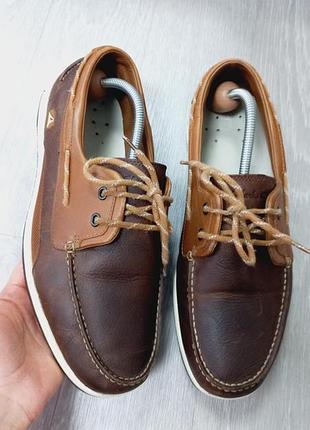 Шкіряні чоловічі топсайдери туфлі clarks