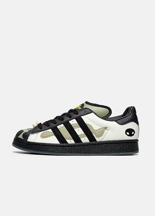 Трендові чоловічі кросівки adidas offgod:tate x adidas superstar 82 orbit grey / core / black / yellow | 41–45