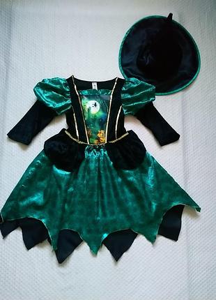 Карнавальное платье ведьмочка на хеллоуин halloween 7-8 лет