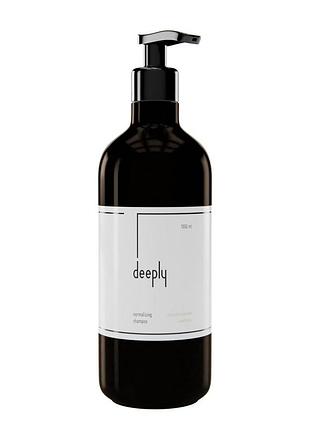 Нормализующий шампунь deeply normalizing shampoo для жирной кожи головы от себума, стайлинга и загрязнений 1000 мл