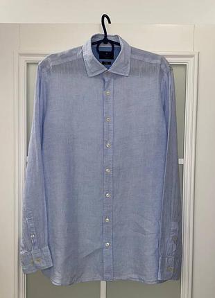 Мужская льняная рубашка hackett london slim fit
