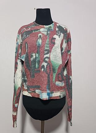 Rachel comey мохеровый полувер  , l, с абстрактным принтом