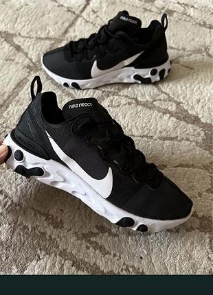 Кросівки nike react element 55 чорно-білі