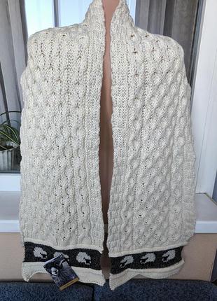 Шерстяной шарф jm cooper knitwear . зимний шарф шерсть. теплый зимний шарф. новый шерстяной зимний шарф.