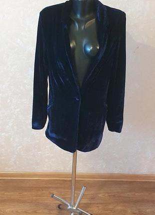 Бархатный темно-синий блейзер esmara by heidi klum, размер eur 38 (m)